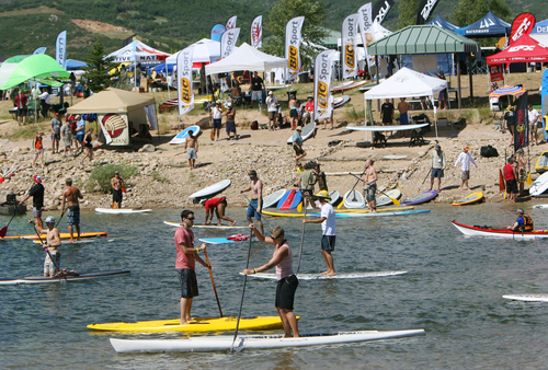 Steve Griffin  |  The Salt Lake Tribune
The trade show groups list advantages for staying in Salt Lake City, which include nearby recreational sites for participants and a relationship with the community that dates to 1996.