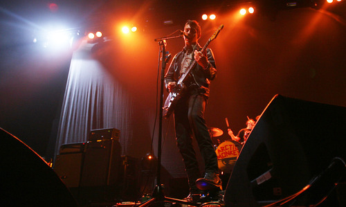Kim Raff | The Salt Lake Tribune
The Arctic Monkeys the opening act for the Black Keys, play at the Maverick Center in Salt Lake City, Utah on May 1, 2012.
