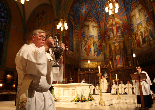 Kim Raff | The Salt Lake Tribune
Utah Catholics, here celebrating last month's Chrism Mass at Salt Lake City's historic Cathedral of the Madeleine, make up Utah's second-largest religious group.