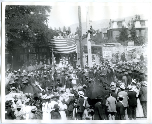Tribune File Photo
This undated photo shows a parade held for Utah soldiers upon their return from the Philippines after the Spanish-American War. The photo was taken on South Temple near 300 West in Salt Lake City.