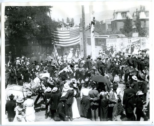 Tribune File Photo
This undated photo shows a parade held for Utah soldiers upon their return from the Philippines after the Spanish-American War. The photo was taken on South Temple near 300 West in Salt Lake City.