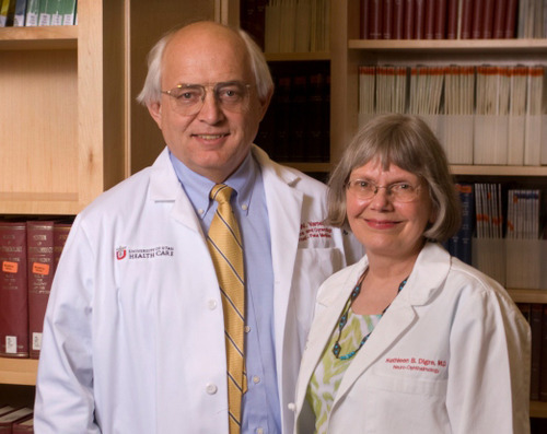 U. medical school professors Michael Varner and Kathleen Digre, who are married, share this year's Rosenblatt prize, the U.'s highest faculty honor. Photo courtesy University of Utah.