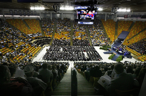 Scott Sommerdorf  |  The Salt Lake Tribune             
Utah State University Commencement, Saturday, May 5, 2012.