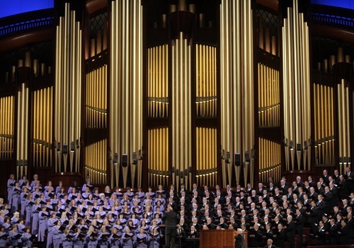 Kim Raff  |  The Salt Lake Tribune
The Mormon Tabernacle Choir is sponsoring a contest from its Facebook page that will let one winner conduct the choir for an upcoming rehearsal. Contest deadline in May 25.