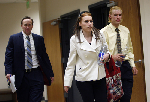 Francisco Kjolseth  |  The Salt Lake Tribune
Shannon Price, center, ex-wife of actor Gary Coleman, appears in Fourth District Court in Provo on Monday, May 7, 2012, for the start of a two-day hearing over the late Coleman's estate. At left is Shannon's attorney Todd Bradford and her brother Sam Price.