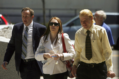 Francisco Kjolseth  |  The Salt Lake Tribune
Shannon Price, center, ex-wife of actor Gary Coleman, appears in Fourth District Court in Provo on Monday, May 7, 2012, for the start of a two-day hearing over the late Coleman's estate. At left is Shannon's attorney Todd Bradford and her brother Sam Price.