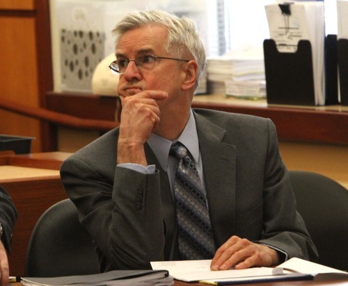 Rick Egan  | The Salt Lake Tribune 

Steve Powell appears in court for jury selection, in the Pierce County Superior Court, in Tacoma, Washington,  Monday, May 7, 2012.   Powell is the father-in-law of missing West Valley City woman Susan Powell. Judge Ronald E. Culpepper is presiding over the estimated eight-day trial on voyeurism and pornography charges.