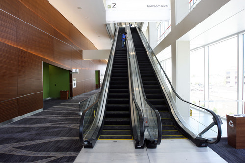 Francisco Kjolseth  |  The Salt Lake Tribune
The Utah Valley Convention Center officially opens May 12 as crews are busy putting the finishing touches on the new building in Provo at the corner of Freedom Blvd. and Center Street on Wednesday, may 9, 2012.