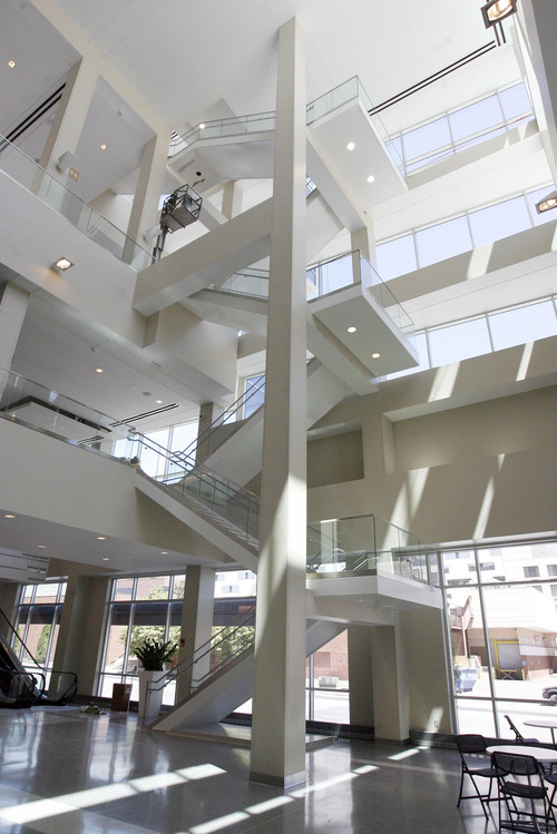 Francisco Kjolseth  |  The Salt Lake Tribune
The Utah Valley Convention Center officially opens May 12 as crews are busy putting the finishing touches on the new building in Provo on the corner of Freedom Blvd. and Center Street on Wednesday, May 9, 2012.