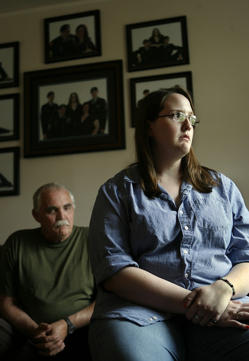 Francisco Kjolseth  |  The Salt Lake Tribune
Jessica Pierce, 24, of Fillmore was recently diagnosed with heart problems. Her father, Mark, 59, a retired federal worker who also served with the Army and National Guard who has federal blue cross has her daugher covered under that program. Jessica who is scheduled to complete some cardiac tests on Friday in Cedar City received a phone call from the preregistration folks who told her that she would have to pay prior to the test what they projected the insurance would not cover or she may be denied the tests.