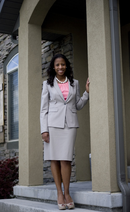 Kim Raff | The Salt Lake Tribune
Mia Love is in the 4th Congressional race with Jim Matheson.  She is photographed in her home in Saratoga Springs, Utah on May 4, 2012.