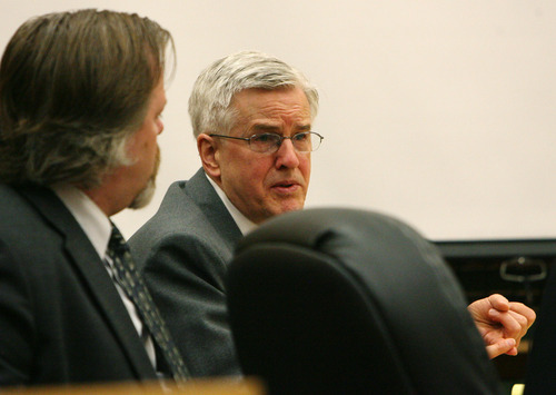 Steve Griffin/The Salt Lake Tribune


Steve Powell talks with his attorney's during his trial for voyeurism charges in Judge Ronald E. Culpepper's courtroom in the Pierce County Superior Court in Tacoma, Wash., Monday May 14, 2012.