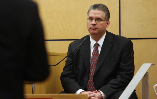 Steve Griffin | The Salt Lake Tribune

West Valley City police Officer Todd Gray testifies during the voyeurism trial for Steve Powell, the father-in-law of missing Utah woman Susan Powell, in Pierce County Superior Court in Tacoma, Wash., on Monday May 14, 2012.