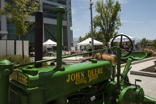 Chris Detrick  |  The Salt Lake Tribune
A 1936 John Deere B tractor owned by Marvin and Carma Hansen on display during a public celebration at the Federal Building commemorating the 150th anniversary of the United States Department of Agriculture Tuesday May 15, 2012. The USDA was established May 15, 1862 by President Abraham Lincoln
