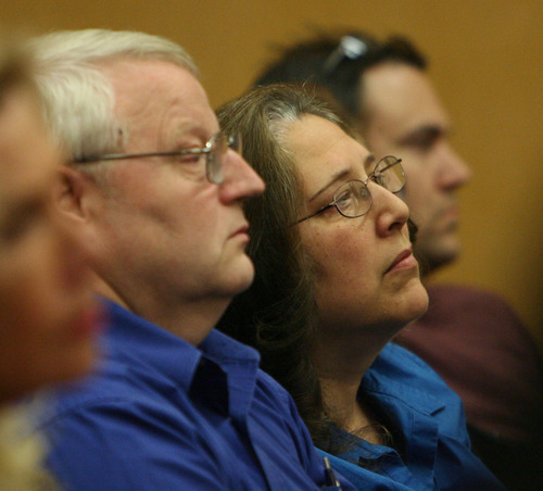 Steve Griffin/The Salt Lake Tribune


Judy Cox, center, and Chuck Cox, listen as Judge Ronald E. Culpepper reads the verdict in the Steve Powell voyeurism trail in the Pierce County Superior Court in Tacoma, Washington Wednesday May 16, 2012. Powell was found guilty on 14 counts of voyeurism.
