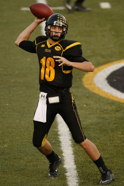 Tribune file photo
Cottonwood High School quarterback Cooper Bateman, one of the most heavily recruited players in Utah history, has orally committed to Alabama, passing on more than 50 offers.