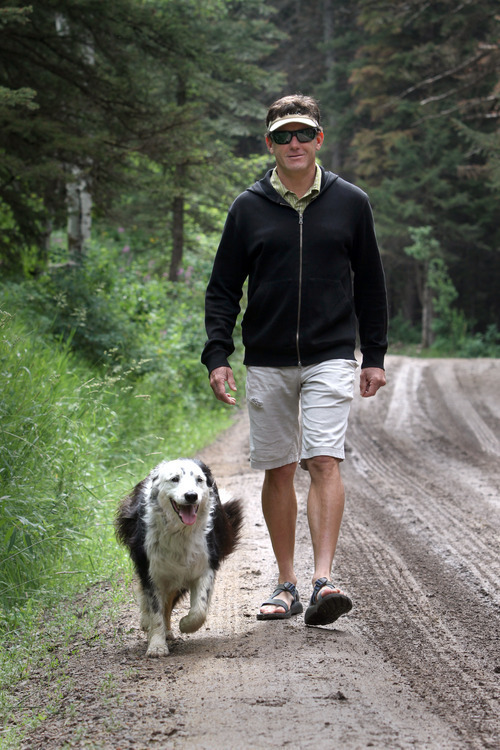 Rick Egan  | The Salt Lake Tribune 

David Gonzales, founder of the whitebark pine protection group Tree Fight, with his dog Pepe, in Jackson,  Wyoming, Tuesday, August 2, 2011.