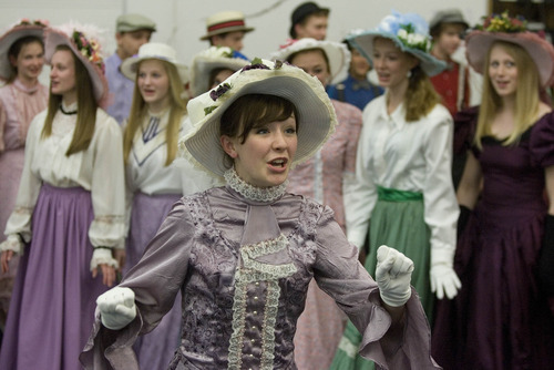 Paul Fraughton | Salt Lake Tribune
Savannah Moffat, playing the title role of Dolly Levi in Centerville Jr. High School's production of 