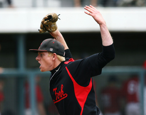 Steve Griffin/The Salt Lake Tribune


American Fork  pitcher Blake Brailsford throws up his arms with excitement  after pitching out of a jam in the sixth inning during 5A playoff game against Alta at Kearns High School in Kearns, Utah Thursday May 24, 2012.