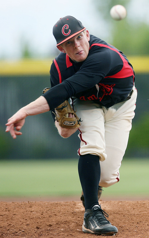 Steve Griffin/The Salt Lake Tribune


 American Fork's Blake Brailsford fires a pitch during 5A playoff game against Alta at Kearns High School in Kearns, Utah Thursday May 24, 2012.