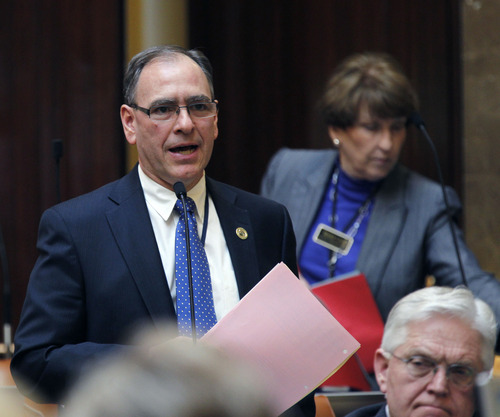 Al Hartmann  |  Tribune file photo
State Rep. Brad Galvez, R-West Haven, pictured here, was pitted against fellow Republican lawmaker Lee Perry in redistricting voting boundary changes that merged parts of their former districts. The two GOP freshman face off in a June 26 primary.