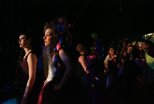 Kim Raff | The Salt Lake Tribune
People wait backstage during the Avalon School of Cosmetology's Fantasy Hair Show at Peery's Egyptian Theater in Ogden on Saturday, June 2, 2012.