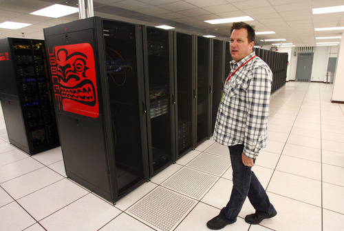 Steve Griffin  |  The Salt Lake Tribune
Ralph Yarrow in the Thinkatomic server room in their Orem, Utah  offices.