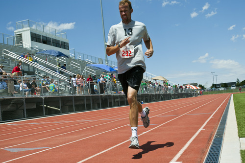 Chris Detrick  |  The Salt Lake Tribune
Ryan Minson competes in the 800 meter run during the 43rd Special Olympics summer games at Herriman High School Saturday June 9, 2012.