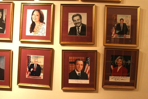 Rick Egan  | The Salt Lake Tribune 

A photo of senator Orrin Hatch hangs in the hallway of The Monocle restaurant, along with other politicos. Hatch used to show up for meals with his friend, the late Sen. Ted Kennedy. But now he mostly comes for fundraisers. He's held 28 of them at the restaurant since the beginning of last year.