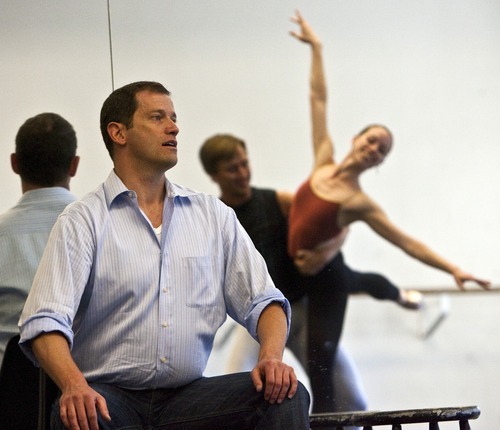 Chris Detrick  |  The Salt Lake Tribune 
Ballet West Artistic Director Adam Sklute works with dancers Katherine Lawrence and Christopher Sellars during a rehearsal of the ballet 