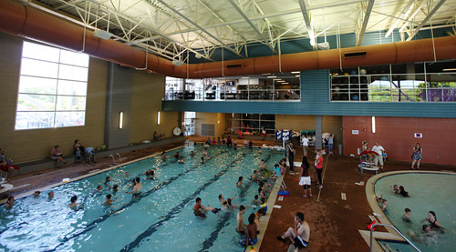 Lennie Mahler  |  The Salt Lake Tribune
The South Davis Recreation Center hosted the World's Largest Swimming Lesson on Thursday, June 14, 2012. More than 500 locations around the world participated in the event.