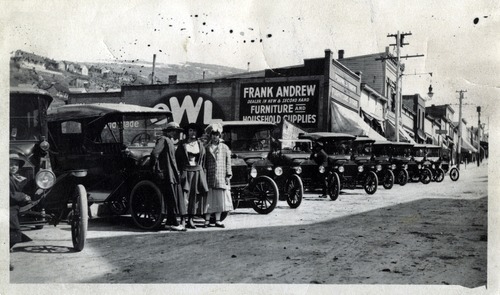 Tribune file photo

Women pose with Park City's first shipment of Fords in 1915.