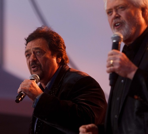 Trent Nelson  |  The Salt Lake Tribune
Jay and Merrill Osmond sing as the Osmond Brothers perform at the West Jordan Arena Saturday, June 16, 2012 in West Jordan, Utah.