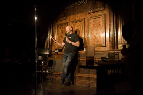 Kim Raff | The Salt Lake Tribune
Dov Siporin does stand-up comedy at Wiseguys Trolley Square in Salt Lake City about his experience with having terminal colon cancer. Siporin believes that 