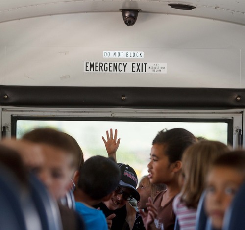 Trent Nelson  |  The Salt Lake Tribune
Granite School District has installed video cameras on school buses, including this one that services students from Pleasant Green Elementary School Friday, June 15, 2012 in Magna, Utah.