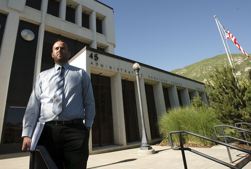 Leah Hogsten  |  The Salt Lake Tribune

Weston Clark, a Woods Cross High School graduate and former teacher at Viewmont High School, said he submitted a request to be placed on the board's June 12 agenda. Clark said that after he submitted the request, Davis County School District superintendent Bryan Bowles called to say Clark would not be placed on the agenda.