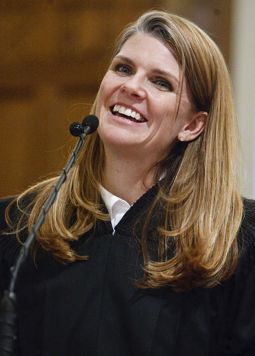 Leah Hogsten  |  The Salt Lake Tribune
Evelyn J. Furse became the newest magistrate judge for the U.S. District Court for Utah Friday, June 22, 2012 in Salt Lake City. Furse was a senior attorney for Salt Lake City Corp., where among other things she defended the city's proposed soccer complex bond, before being nominated to fill the position vacated by new federal Judge David Nuffer. Before joining the city, Furse clerked for Utah Supreme Court Justice Christine Durham and then worked for several local law firms. She is a past president of the Women Lawyers of Utah and chaired its Initiative on the Advancement and Retention of Women Attorneys. Furse graduated with a bachelor's degree in public policy analysis from the University of North Carolina in 1993. She attended law school at New York University School of Law in 1996. Magistrate judges conduct preliminary hearings in criminal cases and also handle other criminal and civil matters as assigned by district judges.