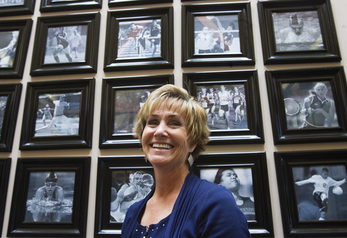 Kim Raff | The Salt Lake Tribune
Becky Anderson played basketball as a senior at Skyline and softball at the U. She later became Skyline's softball coach.