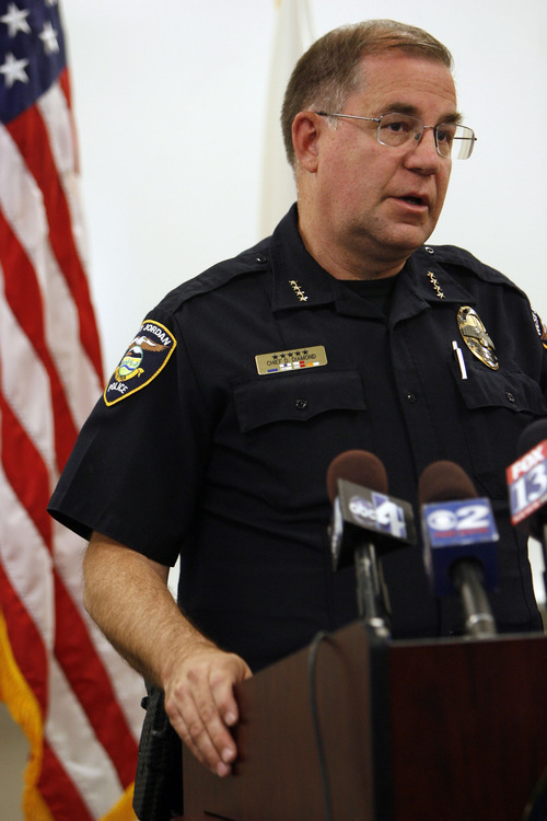 Francisco Kjolseth  |  The Salt Lake Tribune
Chief Doug Diamond of the West Jordan Police holds a press conference at West Jordan PD 8040 S. Redwood Road on Wednesday, June 27, 2012,  to make a statement about death of 6-year-old Sierra Newbold, calling her killer 