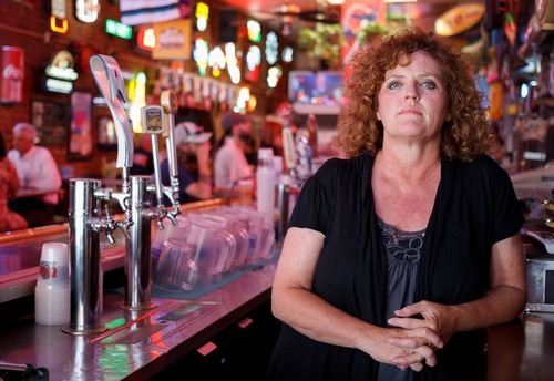 Trent Nelson  |  The Salt Lake Tribune
Heidi Harwood, owner of the club Brewskis in Ogden, Utah, Thursday, June 28, 2012. Harwood is appealing a ruling by the Department of Alcoholic Beverage Control. Her bar was ticketed two weeks after a 19-year-old woman pulled over during a traffic stop said she had obtained liquor from Brewski. Agents ticketed the club two weeks later, after the bar destroyed its surveillance tapes and scanner information.