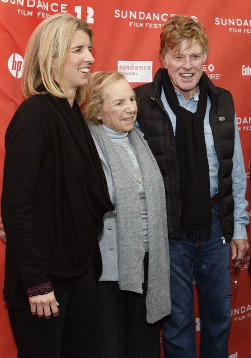 Leah Hogsten | The Salt Lake Tribune  
l-r Rory Kennedy, Ethel Skakel Kennedy and Sundance Film Festival President and Founder Robert Redford, Friday, January 20, 2012 prior to the screening of 