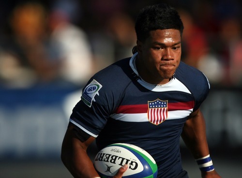 Kim Raff | The Salt Lake Tribune
USA's player Tua Laei runs down field and scores a try against Japan during Junior World Rugby Trophy 2012 Final at Murray Rugby Park Stadium in Murray, Utah on June 30, 2012.