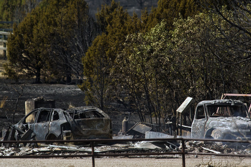 Chris Detrick  |  The Salt Lake Tribune
Damage caused from the Rose Crest Fire in Herriman Saturday June 30, 2012.