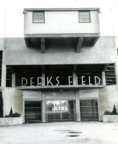 Tribune file photo
The entrance to Derks Field is seen in 1948 photo.