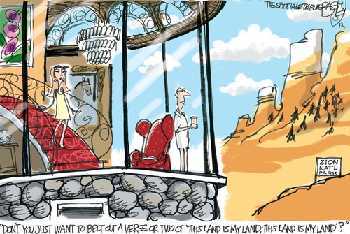This Pat Bagley editorial cartoon appears in The Salt Lake Tribune on Tuesday, July 10, 2012.