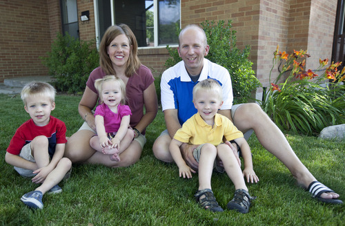 Lennie Mahler  |  The Salt Lake Tribune
The Mueller family in front of their home in Holladay on Tuesday, July 3, 2012.