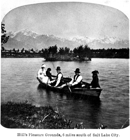 The boat pond at Hill's Pleasure Grounds, 6 miles south of Salt Lake City, 1887.