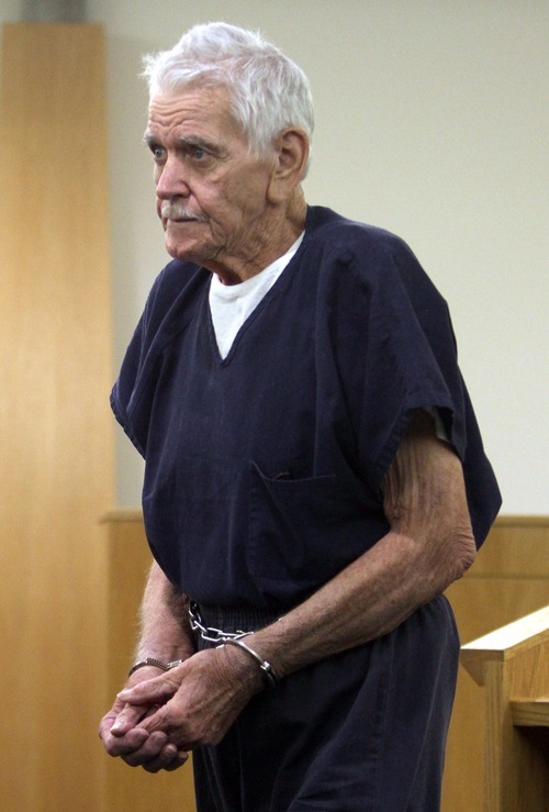 Rick Egan  | The Salt Lake Tribune 

Charles Edward Dodd appeared in the Eighth District Court, in Duchesne, Thursday, October 13, 2011.  Dodd, 75, is charged with first-degree murder for the death of his ill wife. He allegedly tried to commit suicide after killing her.
