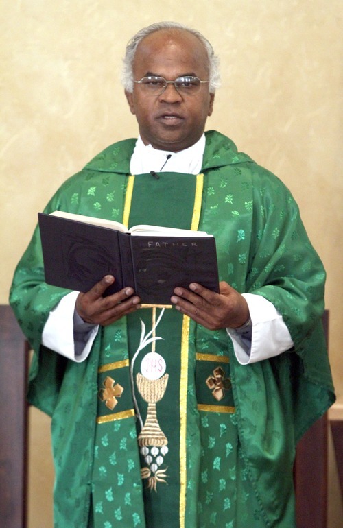 Rick Egan  | The Salt Lake Tribune 

 Father Lourduraj Gally Gregory at St. Patrick Catholic Church, Saturday, July 7, 2012.