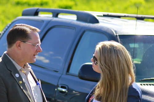 Ken Ivory and Tea Party organizer Darcy Van Orden at the Rocky Mountain Conservatives barbecue held at Greg Peterson's cabin near Heber on July 1, 2011.